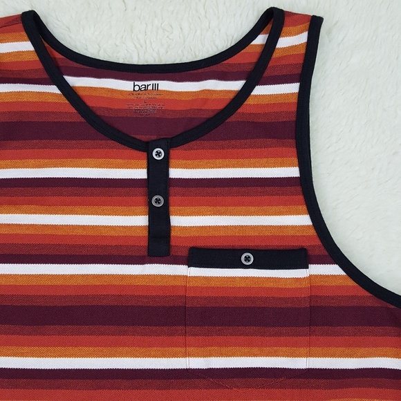 Bar lll Mens Striped Tank Top Sz Large - Picture 2 of 8